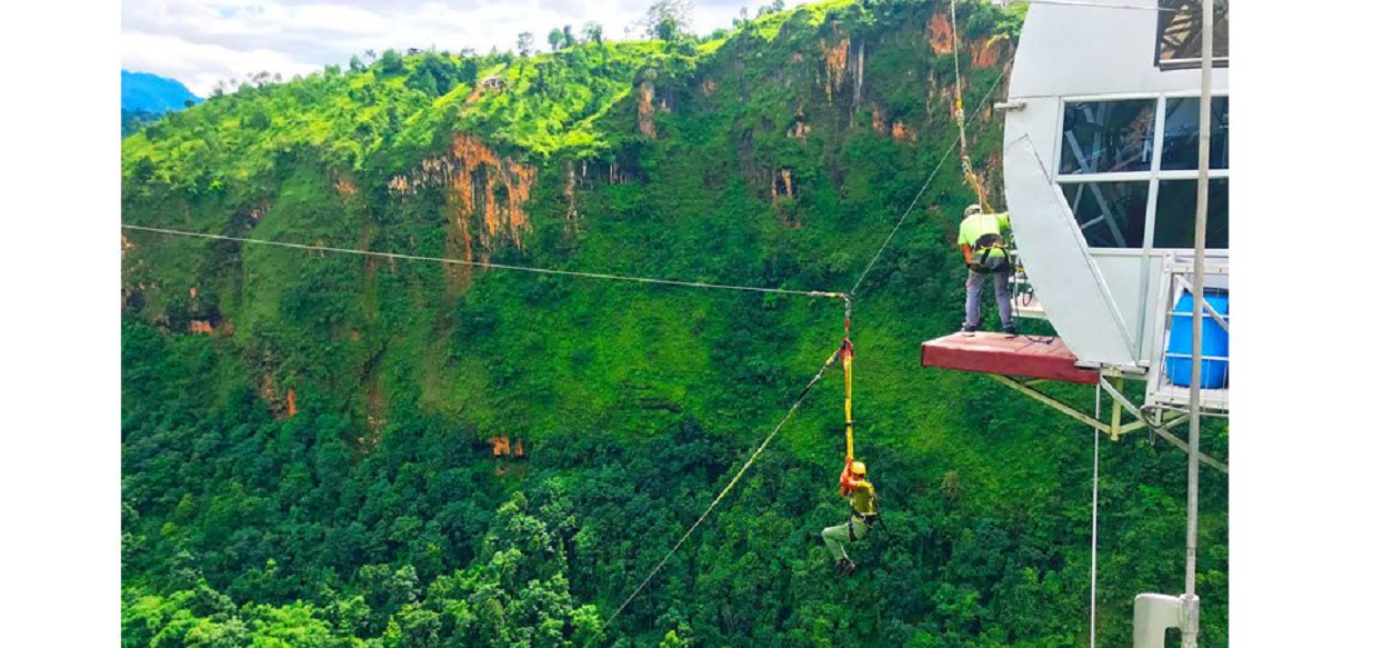 पर्वतमा बन्दै गरेको विश्वकै दोस्रो लामो जिपलाइन दशैँसम्म सञ्चालन हुने