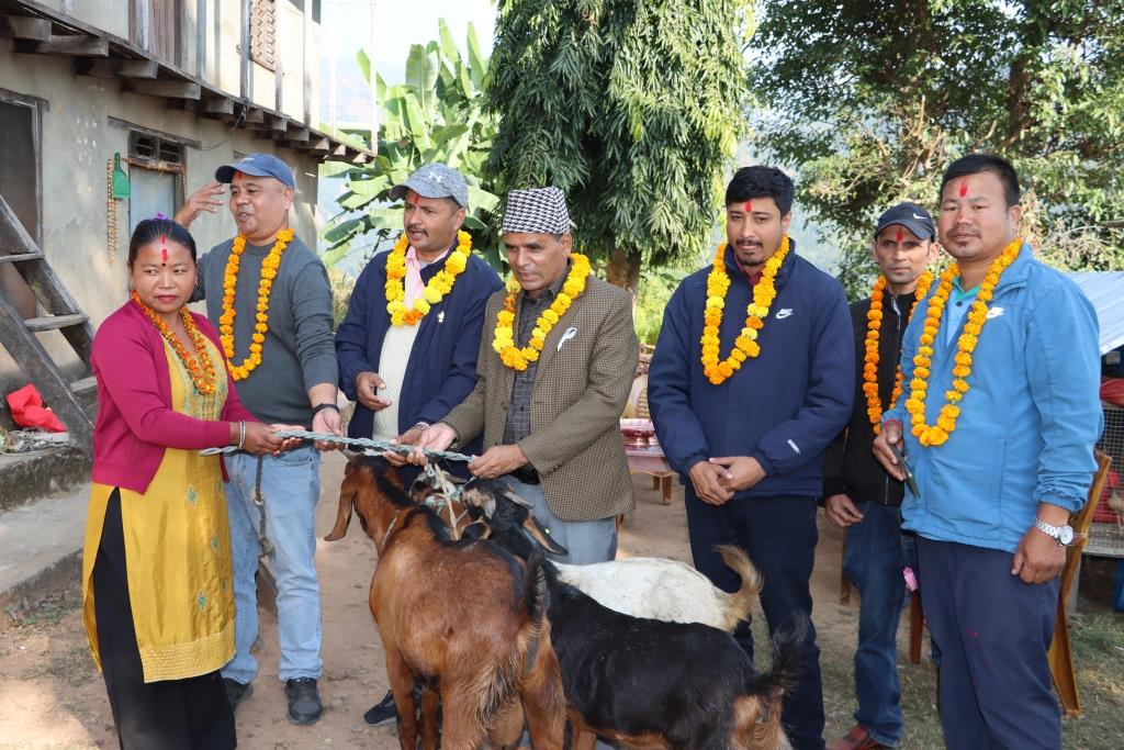 महिला किसान समूहसँग लिबर्डको ‘बाख्रा उपहार कार्यक्रम’